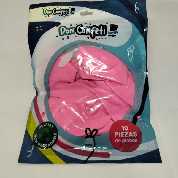 GLOBO 18" PINK  DON CONFETTI C/10