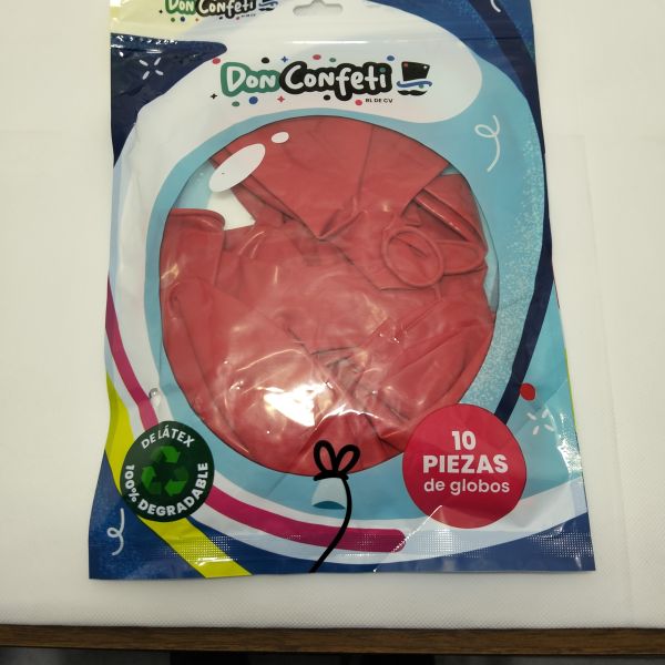 GLOBO 18" RED  DON CONFETTI C/10