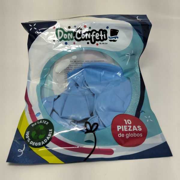 GLOBO 18" LIGHT BLUE  DON CONFETTI C/10