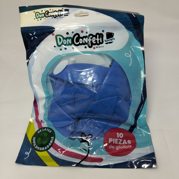 GLOBO 18" BLUE  DON CONFETTI C/10
