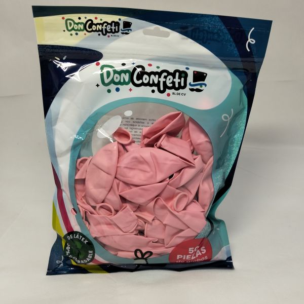 GLOBO 12" BABY PINK  DON CONFETTI C/50