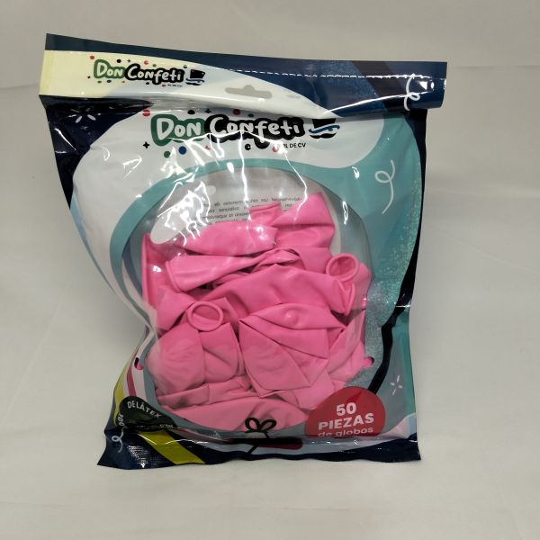 GLOBO 12" PINK  DON CONFETTI C/50