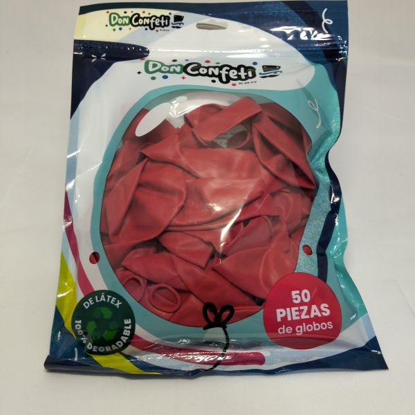 GLOBO 12" RED  DON CONFETTI C/50