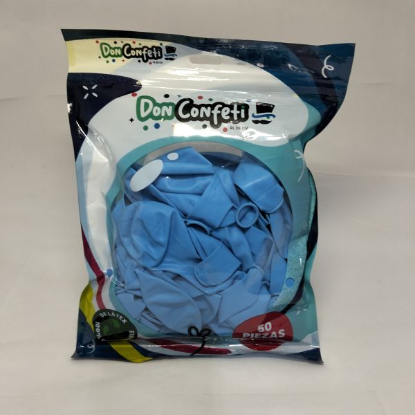 GLOBO 12" LIGHT BLUE  DON CONFETTI C/50