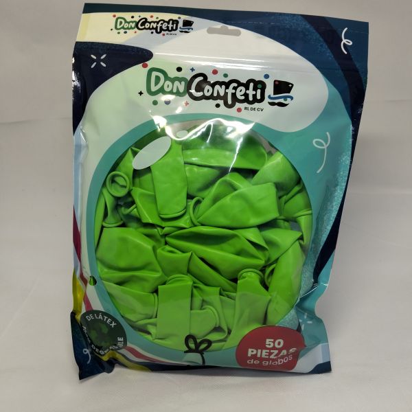 GLOBO 12" LIGHT GREEN  DON CONFETTI C/50