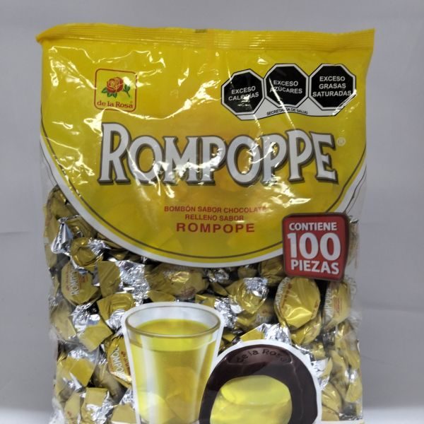 ROMPOPE CHOCOLATE RELLENO C/100 PZS DE LA ROSA