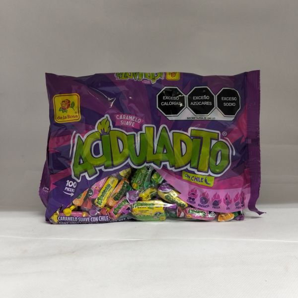 CARAMELO SUAVE ACIDULADO C/CHILE  C/100 DE LA ROSA