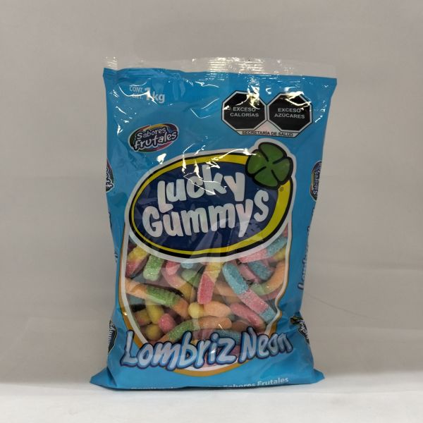 GOMA LUCKY NEON LOMBRICES  C/1 KG