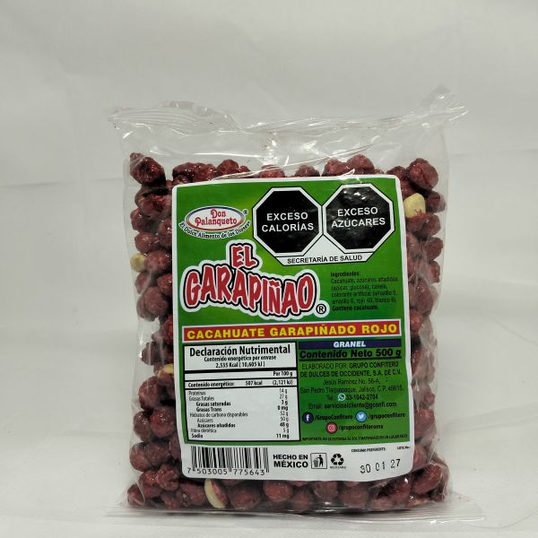 GARAPIÑADO ROJO BOLSA C/500 GRS DON PALANQUETO
